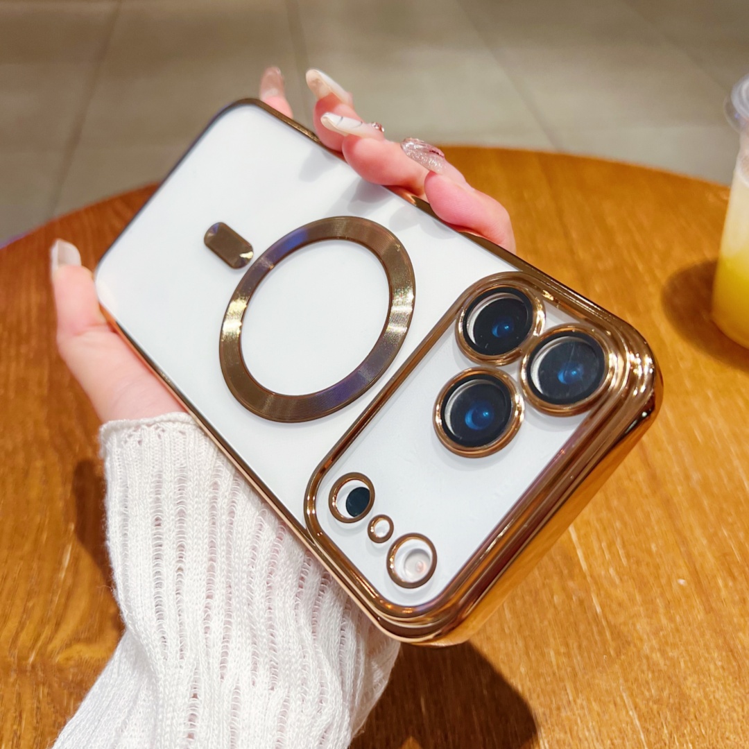 Luxury Plating Case - Étui de Charge magnétique transparent plaqué