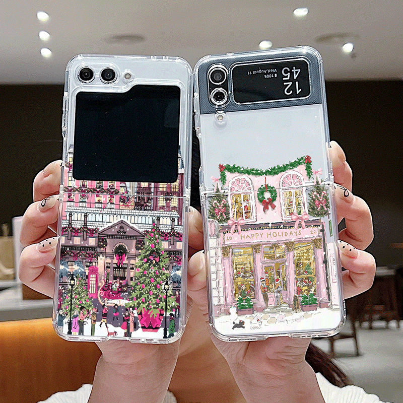 Phone Cases Z Fold 7 - Coque de téléphone transparente de noël,
